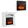 Tangkula 32" Electric Fireplace with Mantel 1400W Freestanding Heater with Remote Control & Thermostat White/Brown - 4 of 4