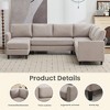 Hyleory Modular Comfort Corner Shaped Sectional Sofa,Large 7 Seater Corner Sofa for Living Room, Office, Spacious Space - 3 of 4