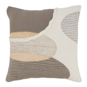 Saro Lifestyle Colorful Geometric Play Down Filled Throw Pillow, Multicolored, 18"x18" - 1 of 3