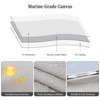 Garvee 4 Bow Bimini Tops for Boat Cover with 1" Aluminum Alloy Frame, 2 Straps, 2 Rear Support Pole, Zippered Storage Boot, PU Coating - 3 of 4