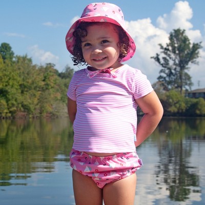 i play Baby Girls' Sun Protection Bucket Hat - Light Pink M/L, Girl's, Size: Medium/Large