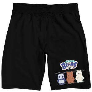 We Baby Bears Three Bears Men's Black Graphic Sleep Shorts - 1 of 4