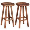 VidaXL Bar Stools 2 pcs Solid Acacia Wood - 3 of 4