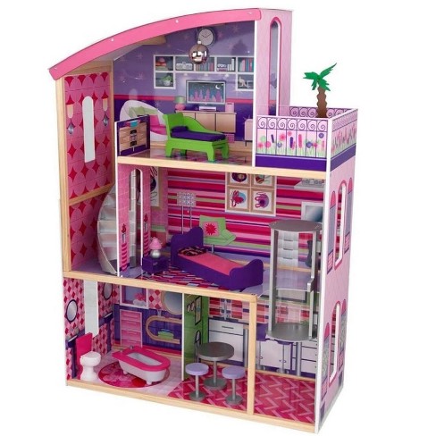 Barbie Doll House-KidKraft-3 Floors, Patio, Spiral Staircase,  Elevator-Furnished