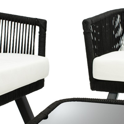 Belmi 4-Piece Black and Beige Rope Patio Set