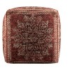 Livabliss Lendon 18"H x 18"W x 18"D Traditional Red Pouf: Square Polyester Classic Pattern Unupholstered - 4 of 4