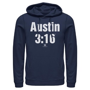 Mens WWE Stone Cold Steve Austin 3:16 White Logo Lightweight Hoodie - 1 of 4
