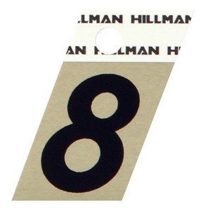 Hillman 1.5 in. Reflective Black Aluminum Self-Adhesive Number 8 1 pc (Case of 6) - 1 of 1