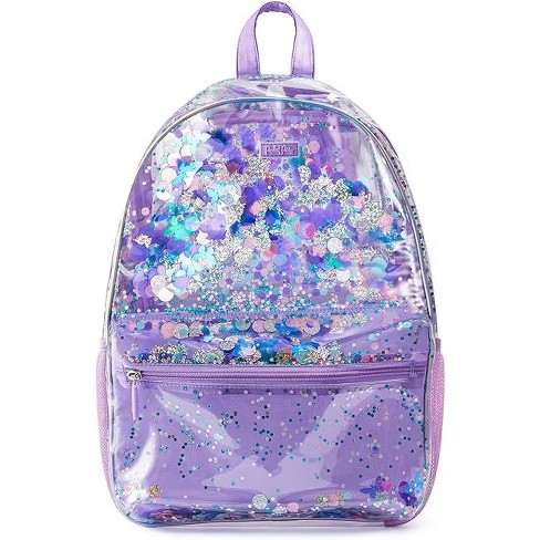 Packed Party Backpack, Women and Girls Fashion Shoulder Knit Book Bag; Trendy Unicorn Confetti Look for School, Work, and Travel (Purple -Party Like a - image 1 of 2