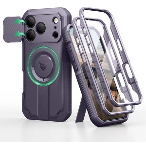 Dexnor for iPhone 17 Pro Case, [2 Front Frame & Built-in Flip Camera Cover & Kickstand] - 1 of 3