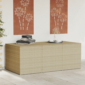 vidaXL Garden Storage Box Mix Beige 259.9 Gal Poly Rattan - 1 of 4