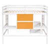 NicBex Twin Size Loft Bunk Bed with Desk, Modern Wooden Bed Frame with Writing Board and Lockers for Bedroom - 4 of 4