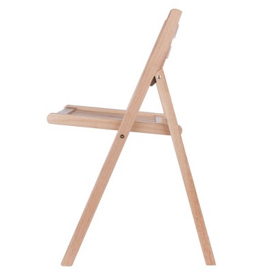 Natural Wood Armless Folding Reception Chairs, Set of 4