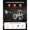 VEVOR Manual Meat Grinder, 304 Stainless Steel Hand Crank Meat Mincer with Steel Table Clamp, Sausage Stuffer, Silver - 4 of 4