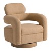 WestinTrends Alexandria Mid-Century Modern Faux Shearling Swivel Barrel Accent Chair With Storage Ottoman - 4 of 4