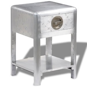 vidaXL Aviator End Table with 1 Drawer Vintage Aircraft Airman Style - 1 of 4