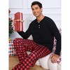 INSPIRE CHIC Christmas Family Pajama Set Matching Red Buffalo Plaid Long Sleeve and Pants Lounge Set - 4 of 4