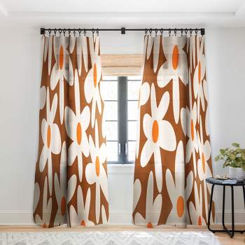 Kierkegaard Design Studio Daisy Time Retro Floral Pattern Single Panel Sheer Window Curtain - Deny Designs