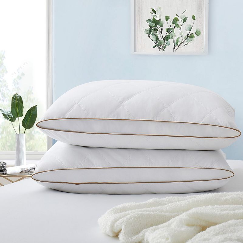 Peace Nest Gusseted Goose Down Feather Pillows Set of 2, 1 of 8