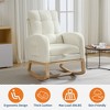 Nursery Rocking Chair - Linen/Teddy Upholstered Glider Rocker with Side Pocket, Footrest, High Back Nursing Chair, Modern Accent Armchair - 4 of 4