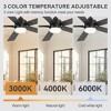 Airsurfer 52" Ceiling Fan with Light and Remote,3 Colors LED Light and Memory Function,6 Speeds Motor,5 ABS Plywood Blades,5"/10" Downrods,Matte Black - 4 of 4