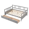 Full Size Daybed, Wood Slat Support Platform Bed with 2 Drawers for Dorm, Bedroom, Guest Room, Living Room - 4 of 4