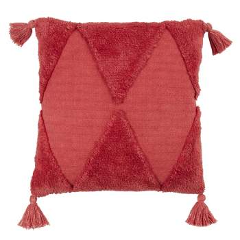 Saro Lifestyle Tassel Design Tufted Diamond Throw Pillow With Poly Filling