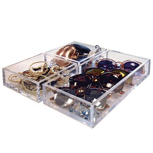 Azar Displays Deluxe Tray 3 Piece Set - Square Trays and Large Tray - 1 of 4