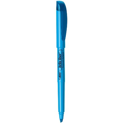 BIC Brite Liner Chisel Tip Pocket Style Highlighter, Blue, pk of 12