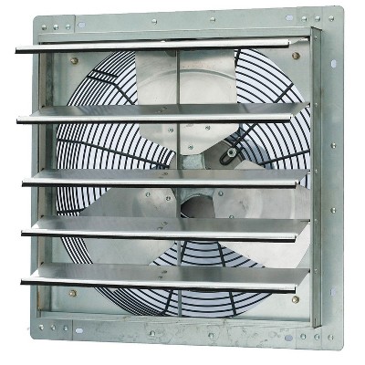  iLIVING ILG8SF18S 18 Inch Single Speed Wall Mount Shutter Exhaust Fan, Silver 