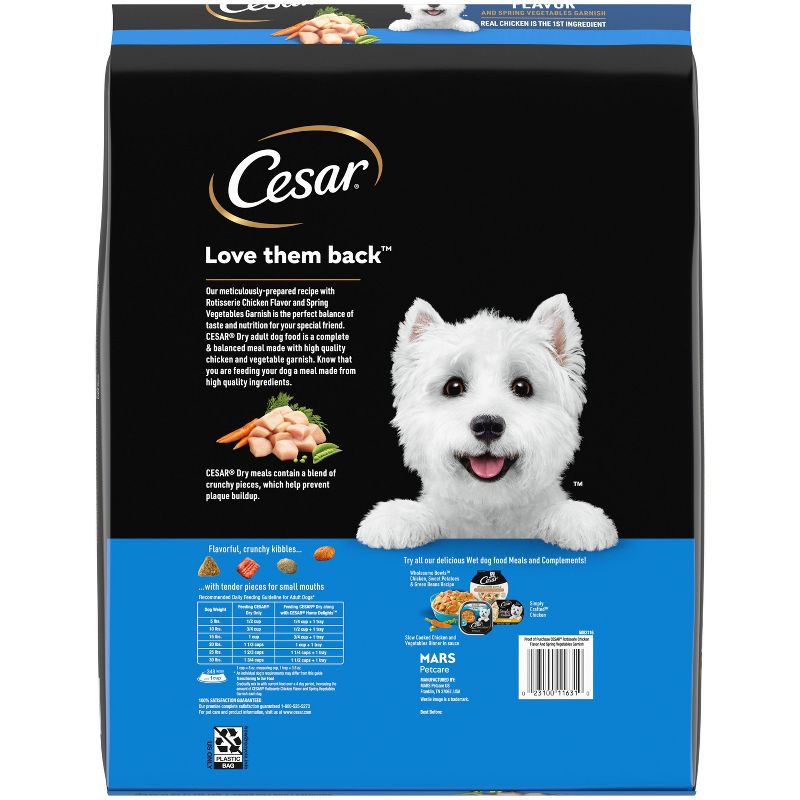 Cesar Rotisserie Chicken Flavor with Spring Vegetable Garnish Small Breed Adult Dry Dog Food, 3 of 14