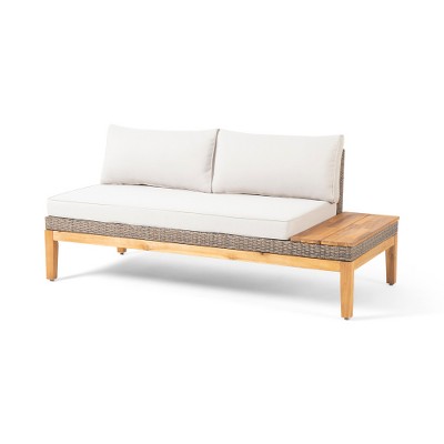 Vynxaria Loft 2-Seater Sofa - Stylish Acacia Wood & Water-Resistant Cushions for Outdoor Comfort