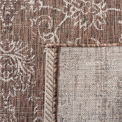 Easy-Care Brown/Ivory Synthetic 9' x 12' Reversible Outdoor Rug