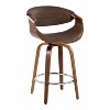 LumiSource Set of 2 Symphony Counter Height Barstools Walnut Wood/Espresso - 2 of 4