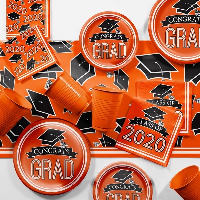 Graduation School Spirit Orange Party Supplies Kit