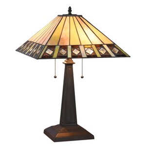 Chloe Lighting Giles Tiffany-style 2 Light Mission Table Lamp 16" Shade - 1 of 2