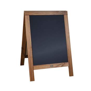 Emma And Oliver Torched Brown Wood A-frame Magnetic Chalkboard Set