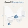 Butterfly Shaped 2 Tier Wall Shelves with Hooks, Small Floating Shelves,Butterfly Wall Decor, Nursery Book Shelves for Bedroom, Living Room，White - 3 of 4