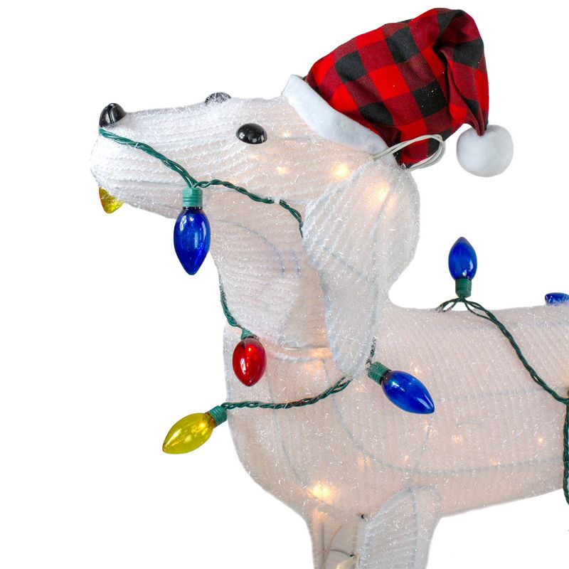 Northlight 34" White Lighted 3D Standing Dog Christmas Outdoor Decoration, 3 of 6