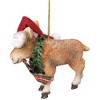 Northlight 3.5-Inch Moose Wearing Santa Hat and Plaid Bow Christmas Ornament - 3 of 4