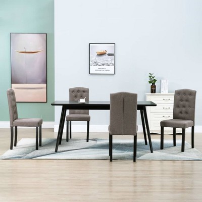 vidaXL Dining Chairs 4 pcs Taupe Fabric