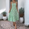 Womens Summer Maxi Dress Sleeveless Floral Spaghetti Strap Smocked Boho Beach Long Dress - 2 of 4