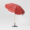 7.5'x7.5' Dual Fabric Outdoor Market Umbrella with Coiled Rope Fringe Coral Orange - Opalhouse™ designed with Jungalow™ - image 3 of 4