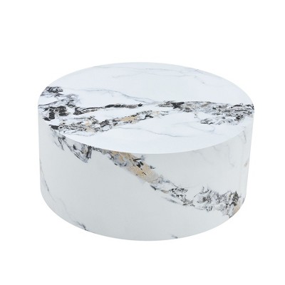 NicBex 27.5 Inch Round Coffee Table with Patterned Design,Side Center Table for Living Room,Bedroom