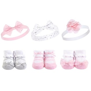 Hudson Baby Infant Girl Headband and Socks Giftset 6pc, Ballet, One Size - 1 of 2