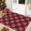 Christmas Area Rugs, Washable Non-Slip Christmas Pattern Snowflakes Carpet, Soft Low Pile Foldable Stain Resistant for Bedroom, Home - 2 of 4