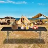 SUGIFT 8ft Portable Plastic Folding Tables for Home Garden Office Indoor Outdoor, Black - 2 of 4