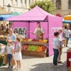 Costway 10 x 10 FT Pop up Canopy Tent with Sidewalls & Awning, Wheeled Bag, Sandbags, Stake Pink/White/Gray - 2 of 4