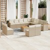 vidaXL 14 Piece Patio Sofa Set with Cushions - Beige With Table - 2 of 4