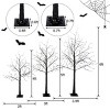 Set of 3 Lighted Halloween Trees with Purple LED,4FT/5FT/6FT Black Artificial Tree for Indoor Halloween Decoration-Baofuwish - 4 of 4